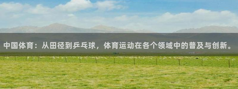 三亿体育网页版：中国体育：从田径到乒乓球，体育运动在各个领域中的普及与创新。